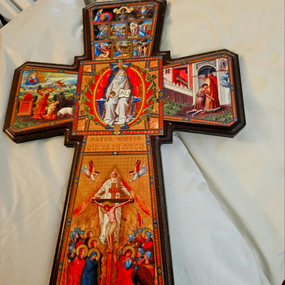 Hand crafted wood cross from Italy